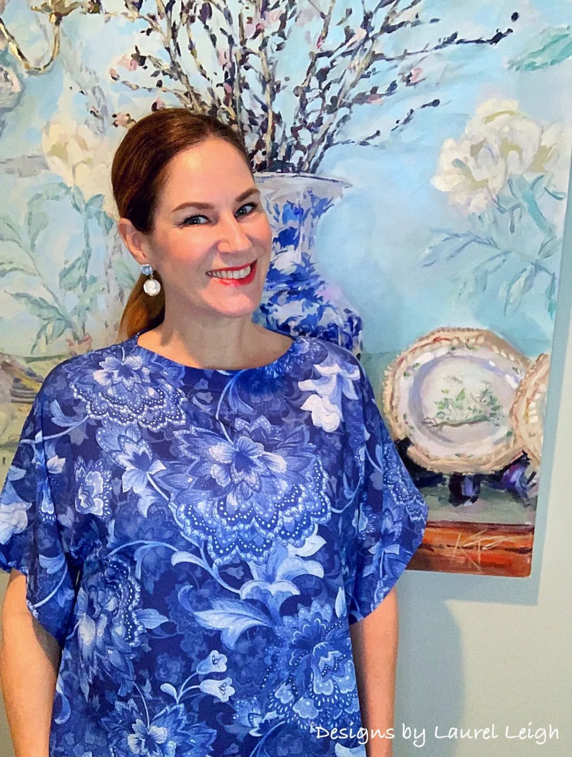 Wedgwood Blue Floral Cameo Earrings