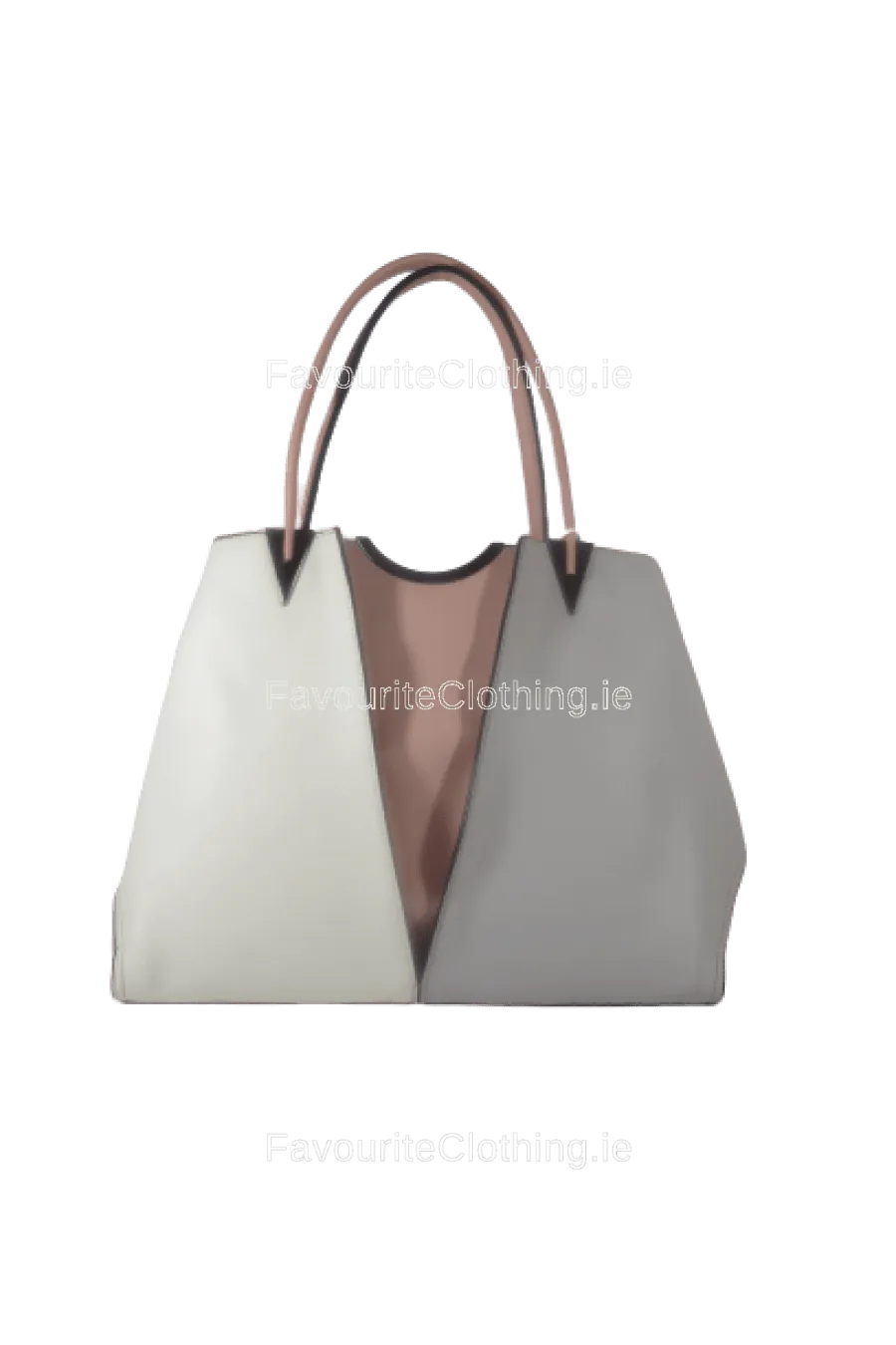 White & Grey Contrast Handbag