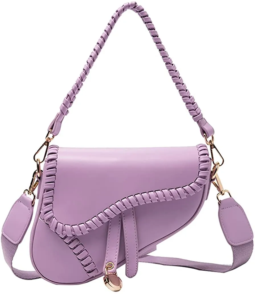 White Crossbody Saddle Shoulder  Handbag