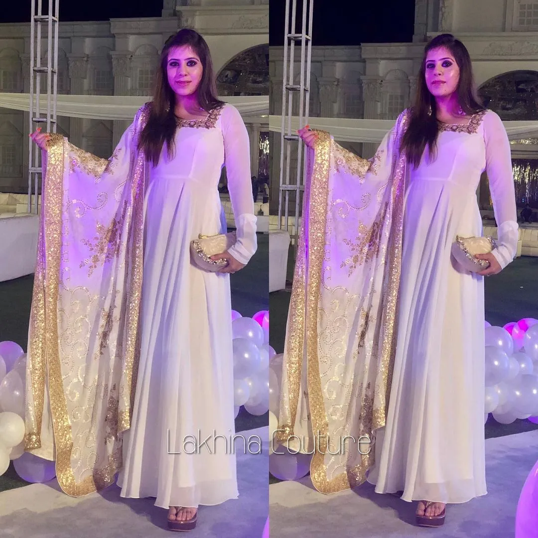 White Georgette Anarkali