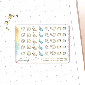 Winter Crisp - Watercolor Planner Stickers MINI - Finances