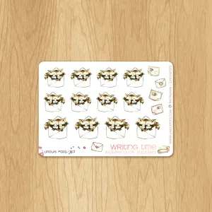 Writing Time - Decorative Watercolor Stickers - Raccoons in Envelopes